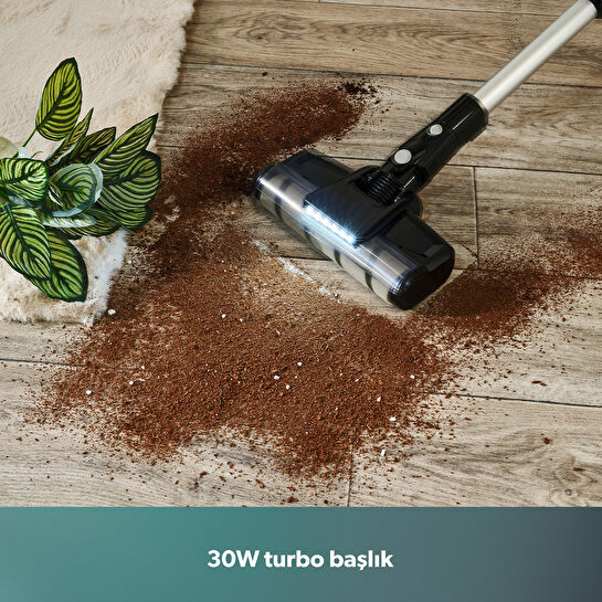 Homend Dustrider 1264H Şarjlı Turbo Başlıklı Dikey Süpürge Siyah