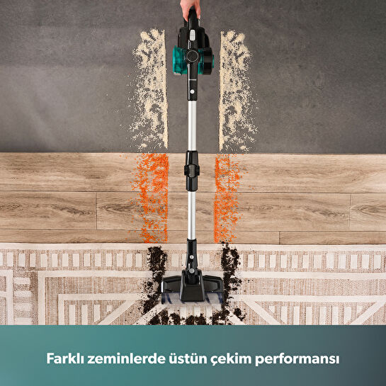 Homend Dustrider 1264H Şarjlı Turbo Başlıklı Dikey Süpürge Siyah