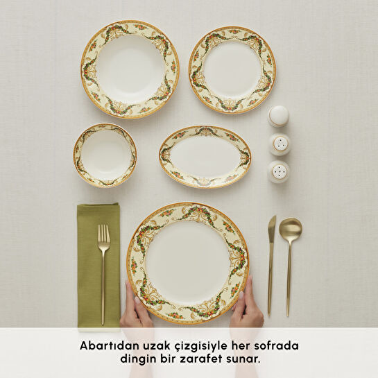 Karaca Forever Bone Orlando 53 Parça 12 Kişilik Yemek Takımı