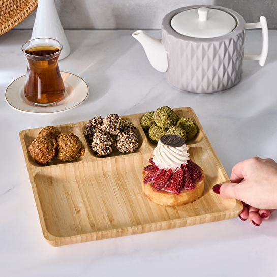 Karaca Bambu Alis 4 Bölmeli Sunumluk