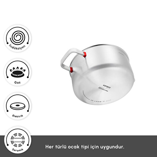 Karaca Powersteel 316+ 3Ply Artemis İndüksiyon Tabanlı 8 Parça Çelik Tencere Seti
