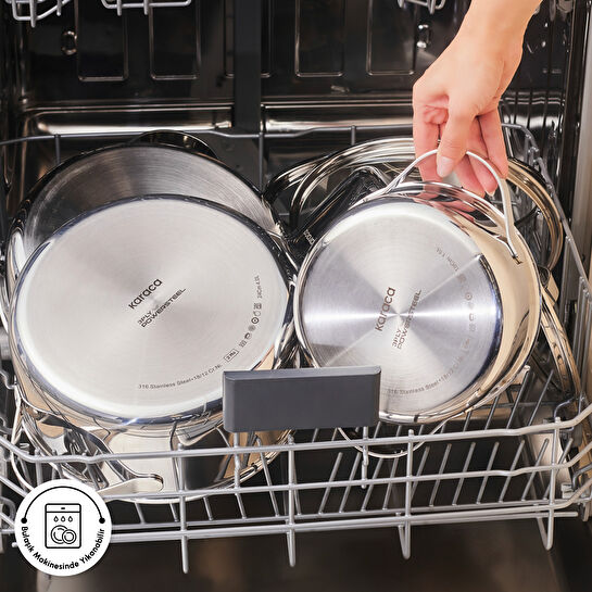 Karaca Power Steel 316+ 3Ply Discovery İndüksiyon Tabanlı 8 Parça Çelik Tencere Seti