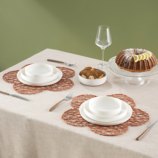 Karaca Home Daisy Amerikan Servisi 2'li Set Turuncu