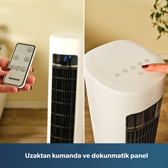 Homend Fanomen 9011H Uzaktan Kumandalı Soğuk Su ve Buz Hazneli Kule Tipi Vantilatör 60W