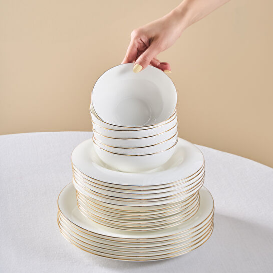 Karaca Stream Bone Pavli 24 Parça 6 Kişilik Yemek Takımı