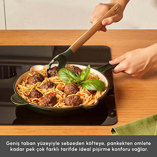 Karaca Heritage Demir Döküm Emayeli Tava Yeşil 26 cm