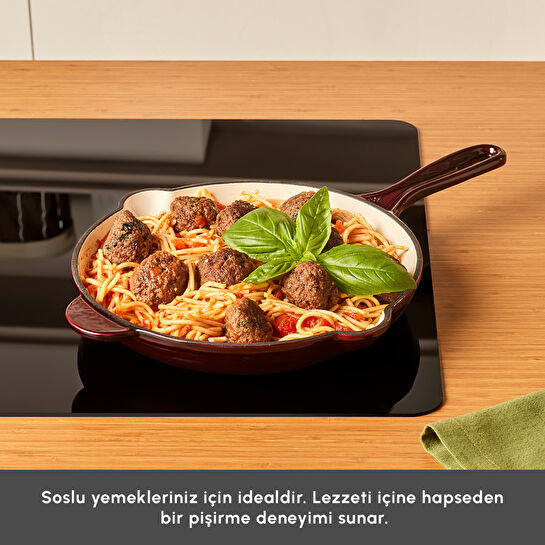 Karaca Heritage Demir Döküm Emayeli Tava Kırmızı 26 cm