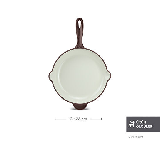 Karaca Heritage Demir Döküm Emayeli Tava Kırmızı 26 cm