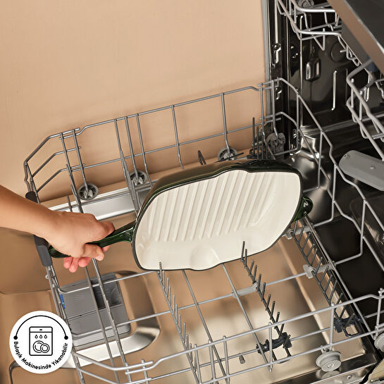 Karaca Heritage Demir Döküm Emayeli Grill Tava Yeşil 26 cm