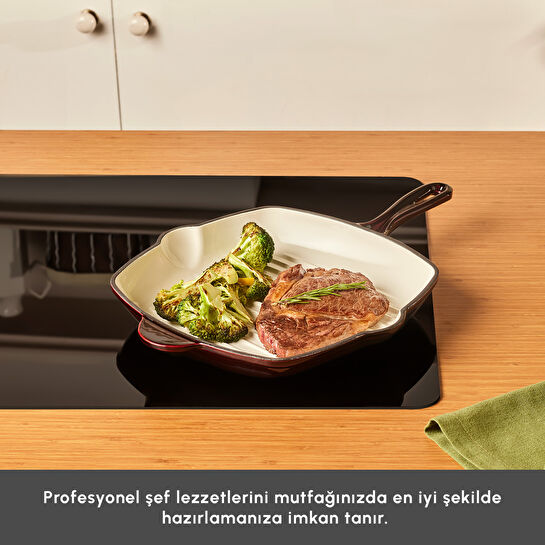 Karaca Heritage Demir Döküm Emayeli Grill Tava 28 cm Kırmızı