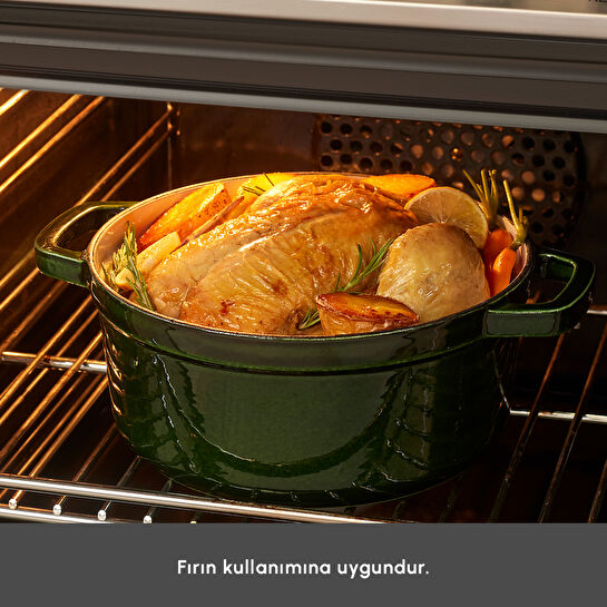 Karaca Heritage Demir Döküm Emayeli Tencere Yeşil 24 cm