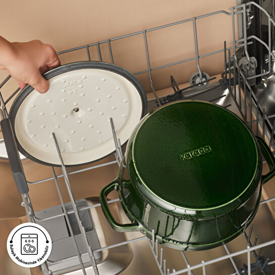 Karaca Heritage Demir Döküm Emayeli Tencere Yeşil 24 cm