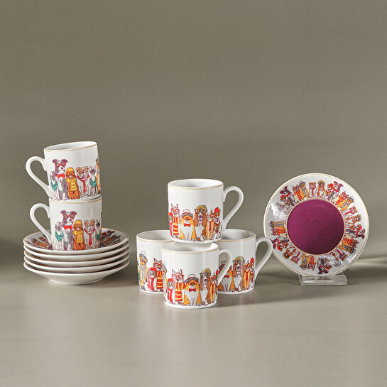 Karaca Latli 6 Kişilik Kahve Fincan Takımı 80 ml