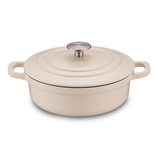 Emsan Fortino Cast Döküm Tencere Seti Krem 4 Parça 22 cm