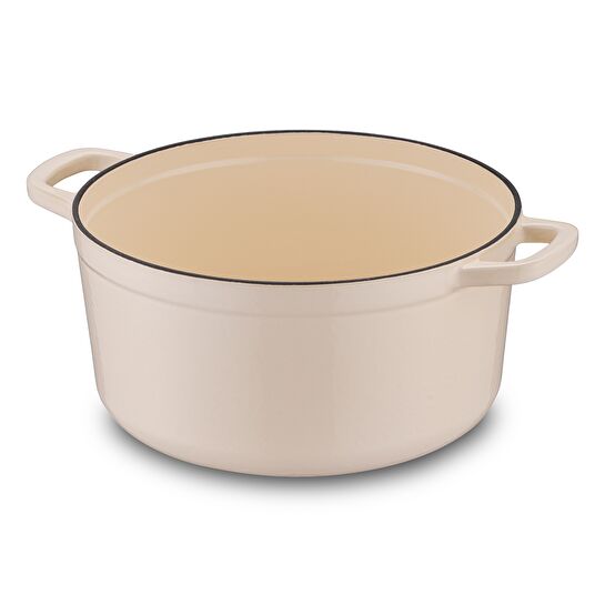 Emsan Fortino Cast Döküm Tencere Seti Krem 4 Parça 22 cm