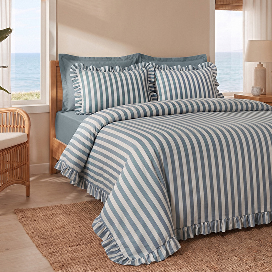 Karaca Home Ripple Çift Kişilik Nevresim Takımı Mavi