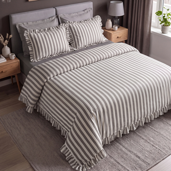Karaca Home Ripple Çift Kişilik Nevresim Takımı Gri