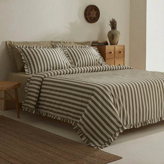 Karaca Home Ripple Çift Kişilik Nevresim Takımı Yeşil