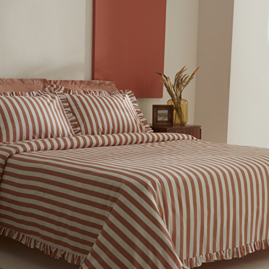 Karaca Home Ripple Çift Kişilik Nevresim Takımı Turuncu