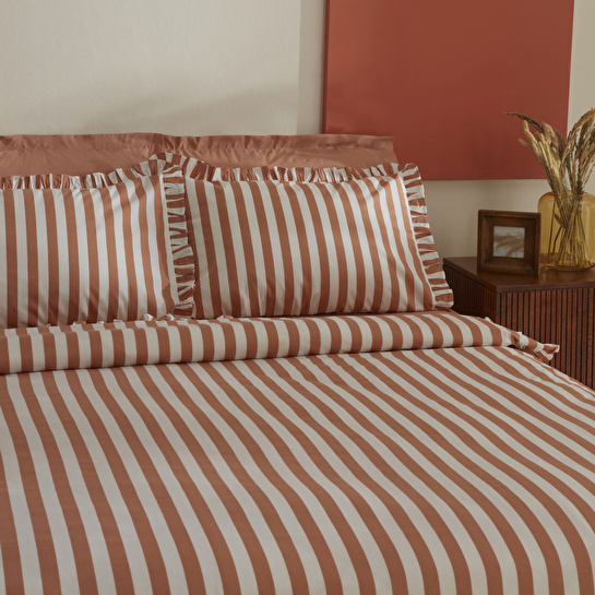 Karaca Home Ripple Tek Kişilik Nevresim Takımı Turuncu