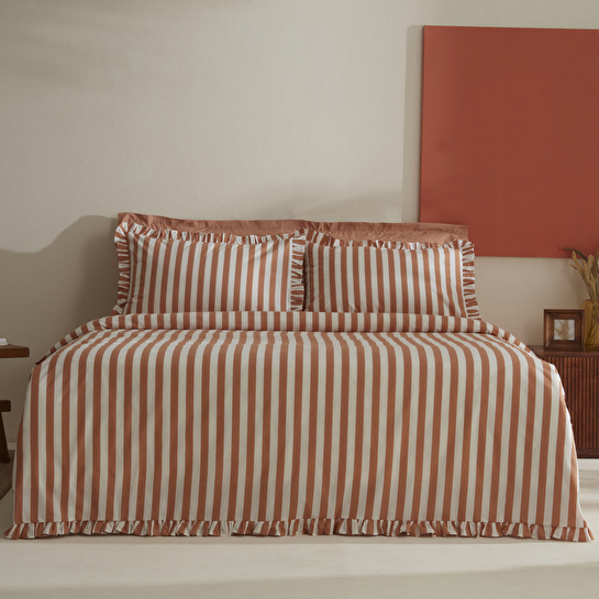 Karaca Home Ripple Tek Kişilik Nevresim Takımı Turuncu