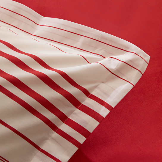Karaca Home Cool Stripe Çift Kişilik Nevresim Takımı Kırmızı