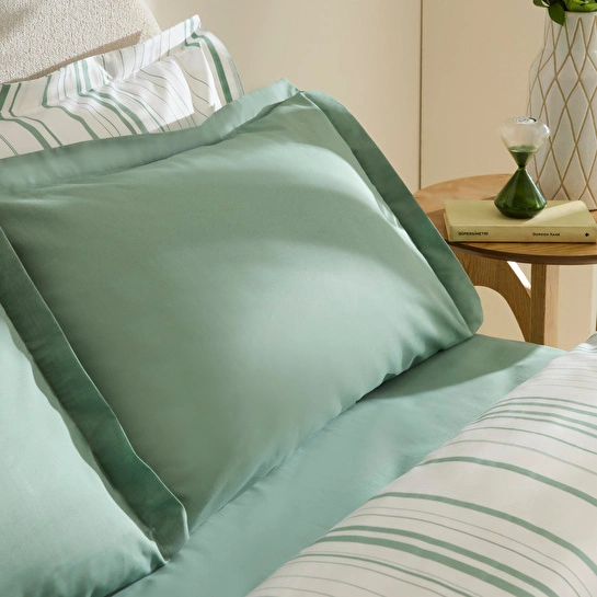Karaca Home Cool Stripe Çift Kişilik Nevresim Takımı Yeşil