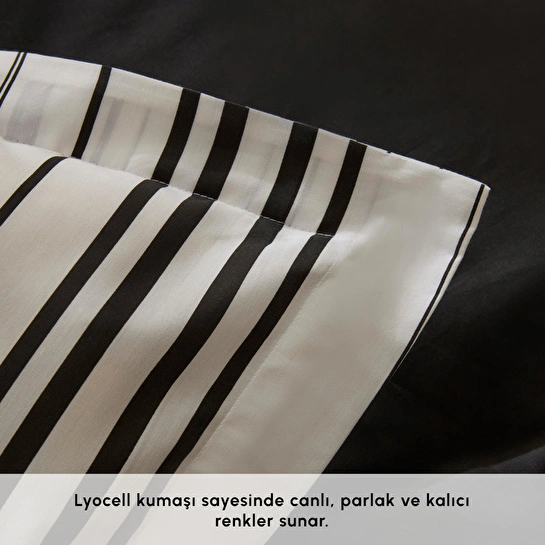 Karaca Home Cool Stripe Çift Kişilik Nevresim Takımı Siyah