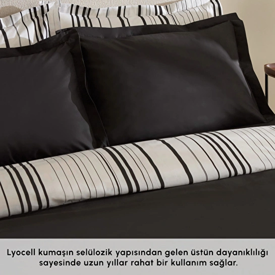 Karaca Home Cool Stripe Çift Kişilik Nevresim Takımı Siyah