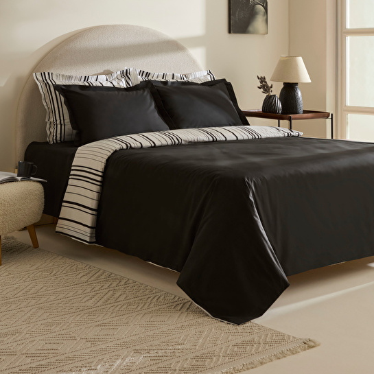 Karaca Home Cool Stripe Çift Kişilik Nevresim Takımı Siyah