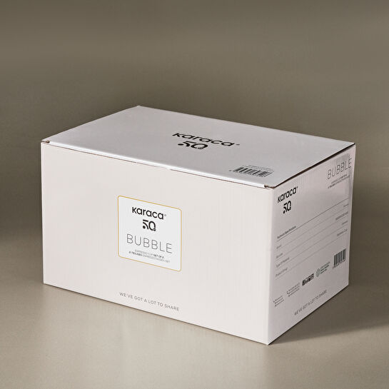 Karaca Bubble Beyaz Lüsterli 2 Kişilik Kahve Fincanı