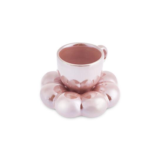 Karaca Bubble Pembe Lüsterli 2 Kişilik Kahve Fincanı