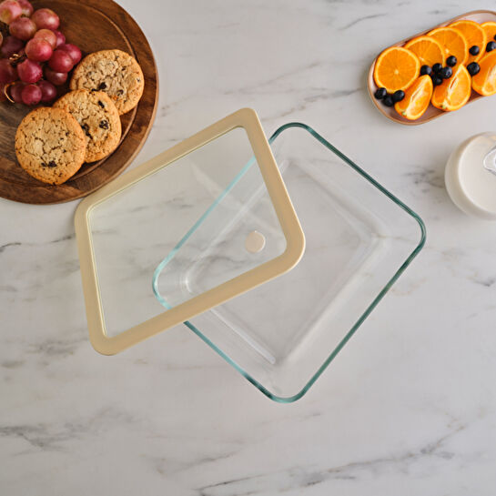 Karaca Luna Cam Saklama Kabı Krem 2600 ml