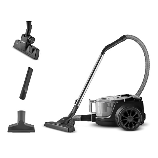 Karaca Vantuz Action Force X10 2 Lt Toz Torbasız Hazneli Elektrikli Süpürge Black 899 W