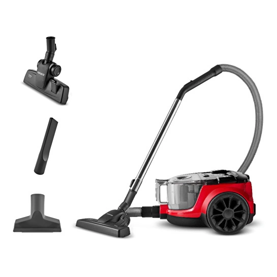 Karaca Vantuz Action Force X10 2 Lt Toz Torbasız Hazneli Elektrikli Süpürge Cherry Red 899 W
