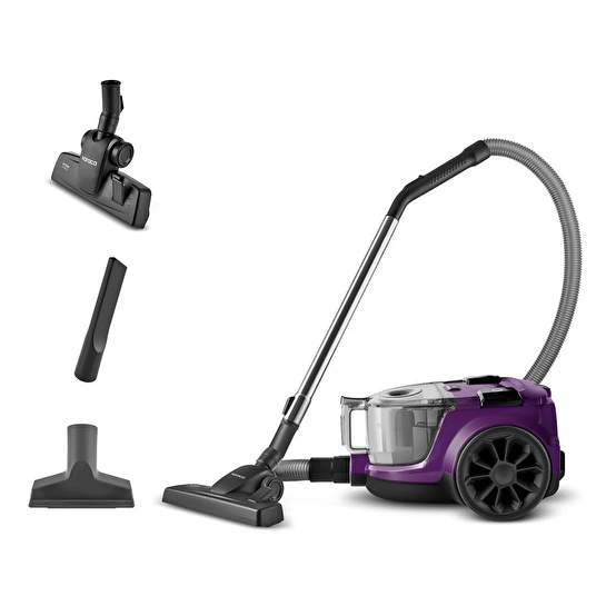 Karaca Vantuz Action Force X10 2 Lt Toz Torbasız Hazneli Elektrikli Süpürge Royal Purple 899 W
