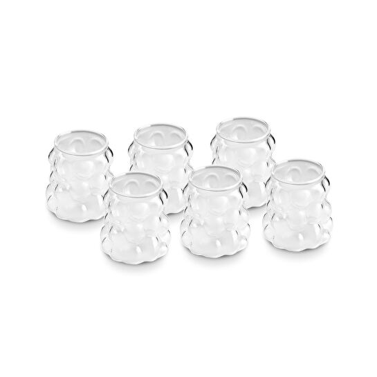 Karaca Bubble 6'lı Kahve Yanı Bardağı Şeffaf