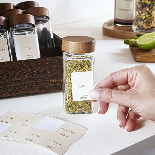 Karaca Vento 12'li Etiketli Standlı Baharat Takımı