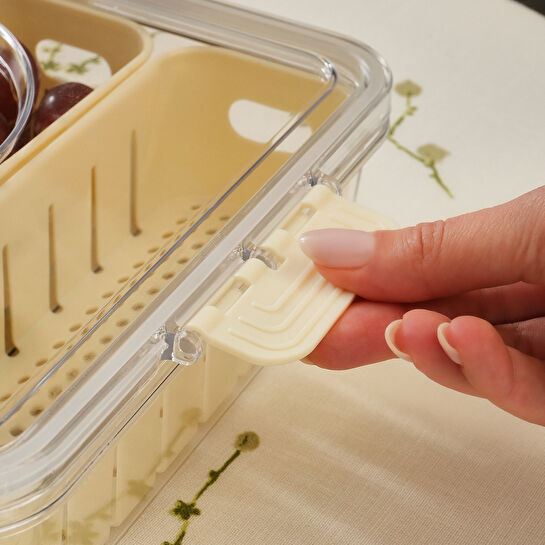 Karaca Suzi 4 Dik Bölmeli Taşınabilir Dikdörtgen Saklama Kabı