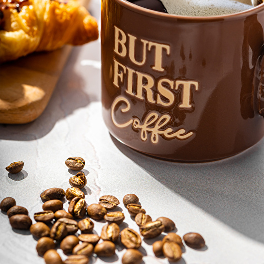 Emsan But First Coffee Kahverengi Kupa 310 ml