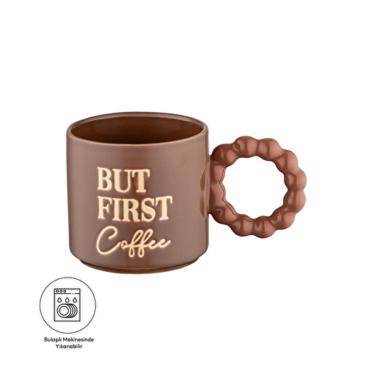 Emsan But First Coffee Kahverengi Kupa 310 ml