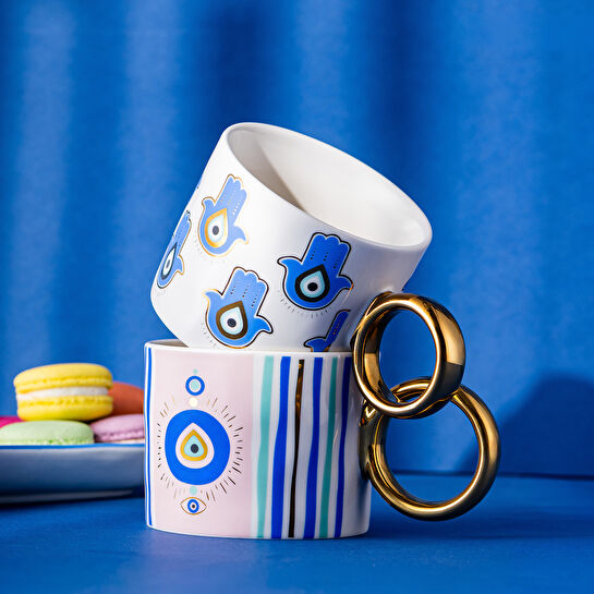 Emsan Mavi Boncuk Kupa 370 ml