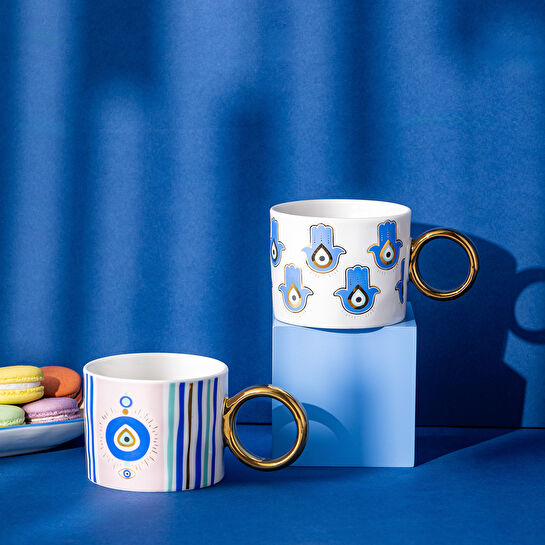 Emsan Mavi Boncuk Kupa 370 ml