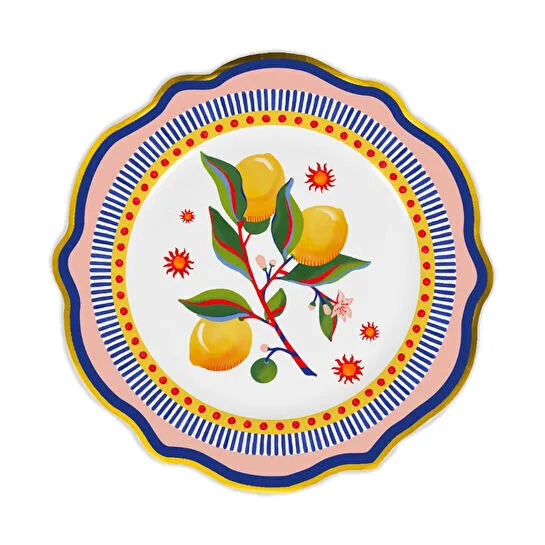 Baci Milano Dolce Vita Limon Desenli Yemek Tabağı 27 Cm