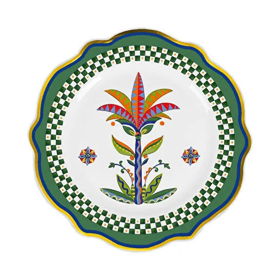 Baci Milano Dolce Vita Palmiye Ağacı Desenli Yemek Tabağı 27 Cm