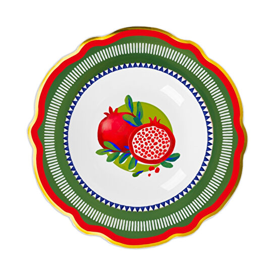 Baci Milano Dolce Vita Nar Desenli Çukur Tabak 23 Cm