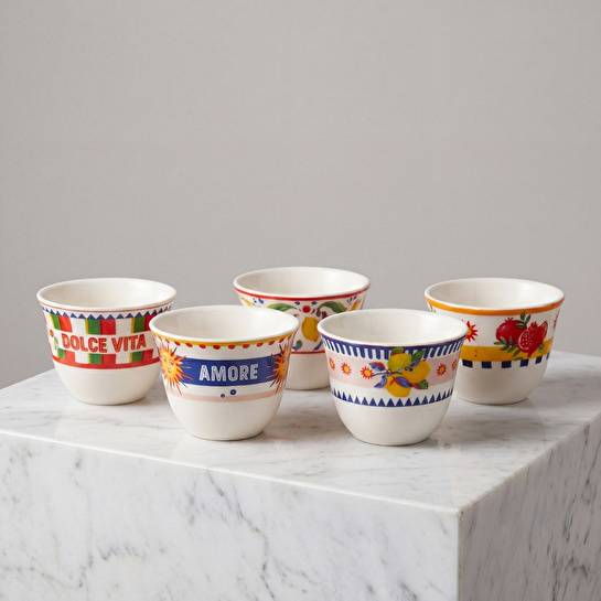 Baci Milano Dolce Vita 6’lı Arabic Cup 6 cm Porselen