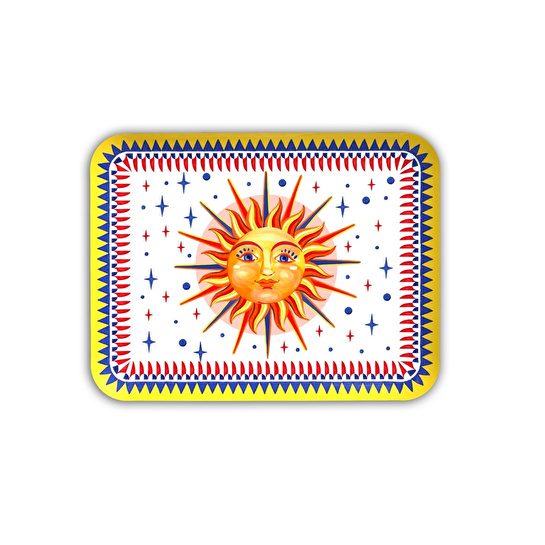 Baci Milano Dolce Vita Güneş Desenli Metal Dikdörtgen Tepsi 20X25 cm
