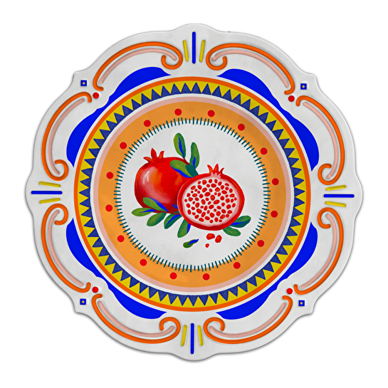 Baci Milano Dolce Vita Nar 6'lı Yemek Tabağı 28 cm Melamin