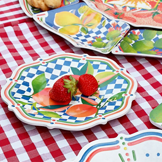 Baci Milano Dolce Vita Portakal 6'lı Tatlı Tabağı 22 cm, Melamin